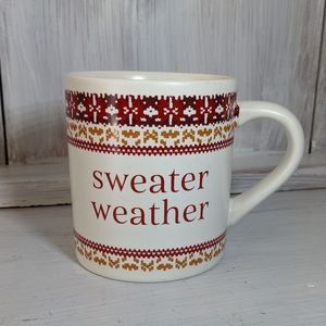 "SWEATER WEATHER" Coffee Mug - Fall/Autumn White/Red/Orange